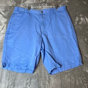 J Hilburn Italian Drillino Tailored Fit Mens Blue Cotton Linen Shorts Size 37